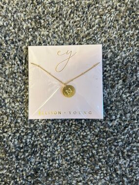 Ellison + Young Gold Initial 'N' Disc Necklace